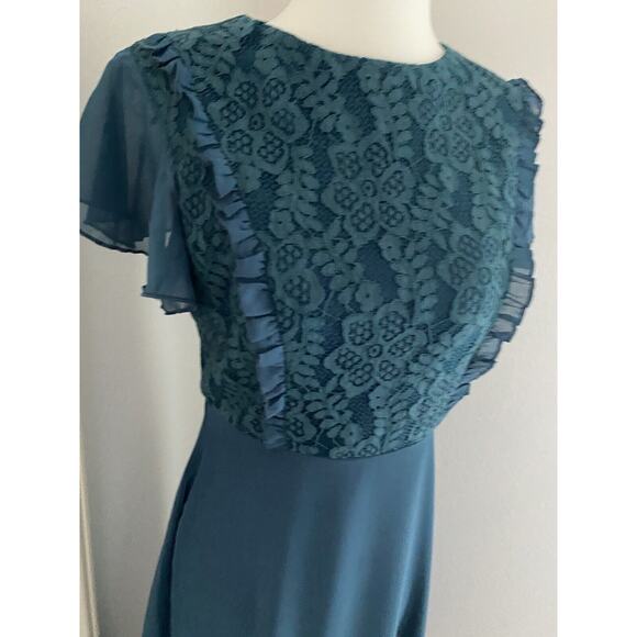 NWT JJ's House A-line Scoop Ink Blue Chiffon Bridesmaid Dress Small - Picture 9 of 16